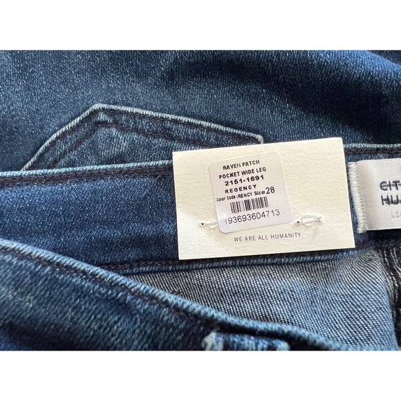 Citizens of Humanity Raven Patch Pocket Wide Leg Blue Jeans Size 28 in Regency - Picture 6 of 6